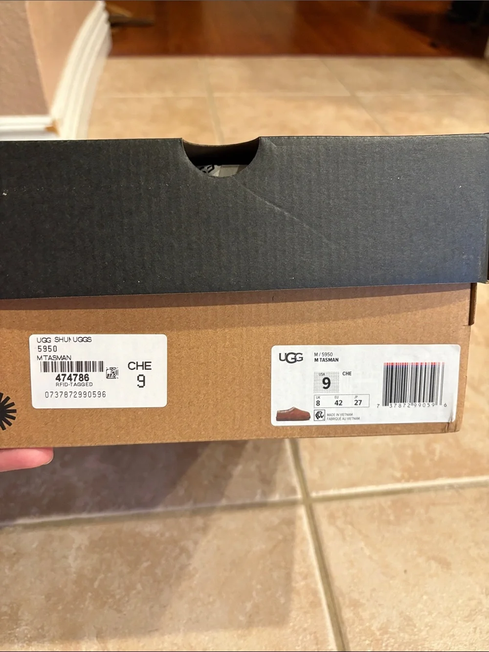 NEW IN BOX! Men’s UGG Chestnut Brown Suede Slip-On Shearling Mocs size 9